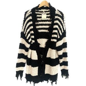 Black and White Striped Women's Sweater